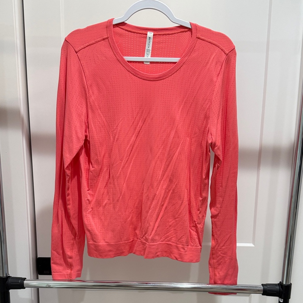 Athleta Vibrant Coral Long Sleeve Top